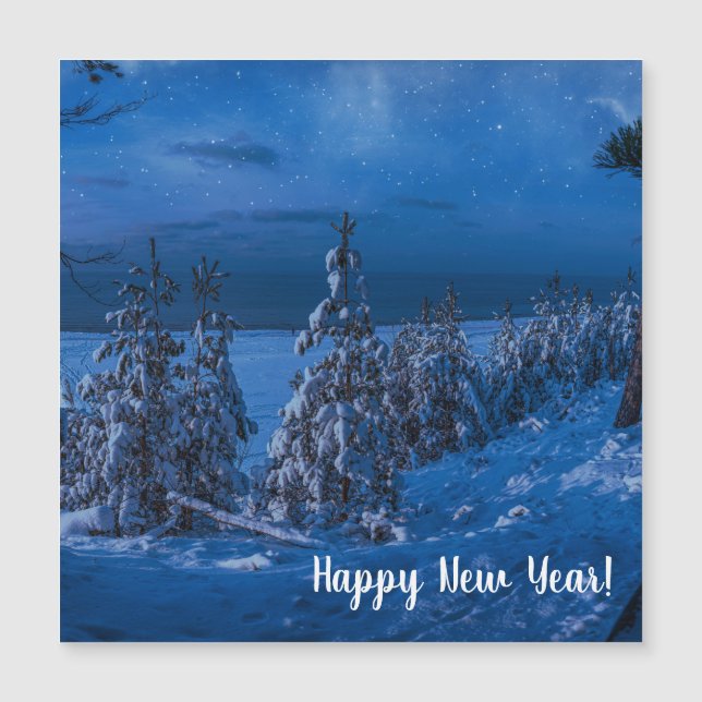 Ruta forestal en la noche de invierno (Anverso)