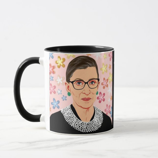 Ruth Bader Ginsburg Floral Cuando Hay 9 Copa (Izquierda)