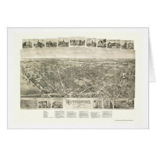 Rutherford, mapa panorámico de NJ - 1904