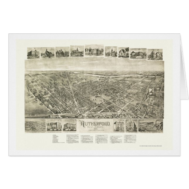 Rutherford, mapa panorámico de NJ - 1904 (Anverso (Horizontal))