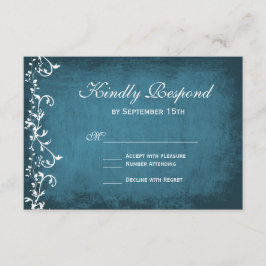 Rutic Country Swirls Blue Wedding Tarjetas RSVP