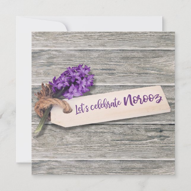 Rutic Happy Norooz Hyacinth - Invitación (Anverso)