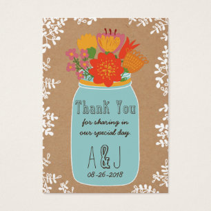 Rutic Mason Jar Flowers Craft Paper