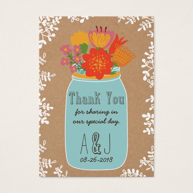Rutic Mason Jar Flowers Craft Paper (Frente)