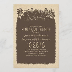 Rutic Woodland - Invitación a una cena de ensayo d