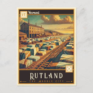 Rutland, Vermont   Tarjeta Postal Antigua