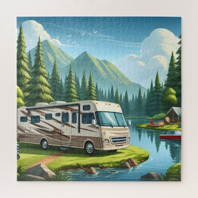 RV Camping Puzzles RV Viaje Feliz Camper (Vertical)