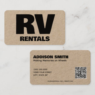 RV Rentals Personalizado QR Tarjeta de visita