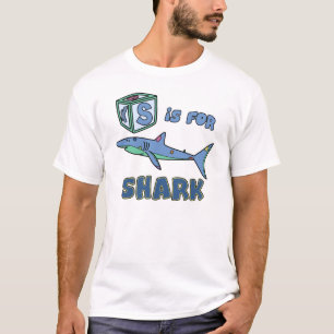 S está para la camiseta del niño del tiburón (e