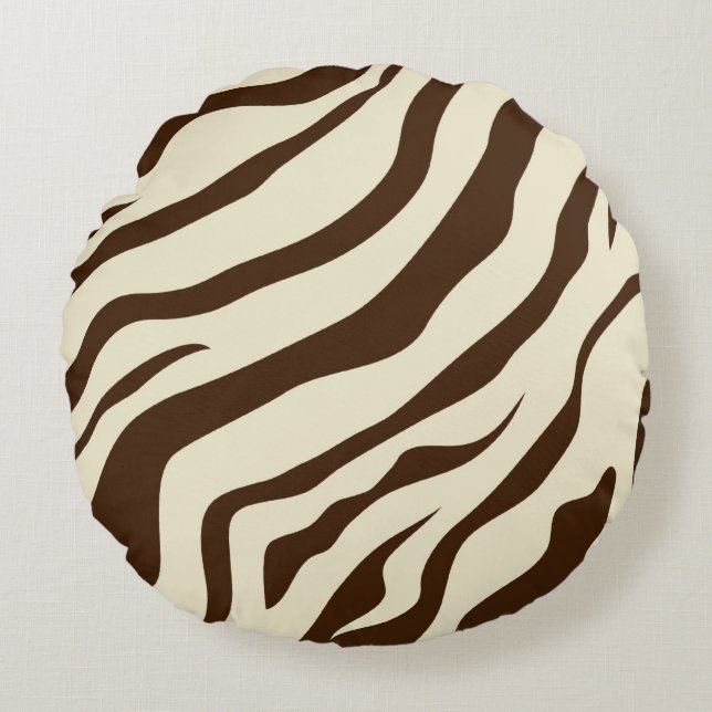 S.K.: Almohada redonda de fiebre cebra (Anverso)