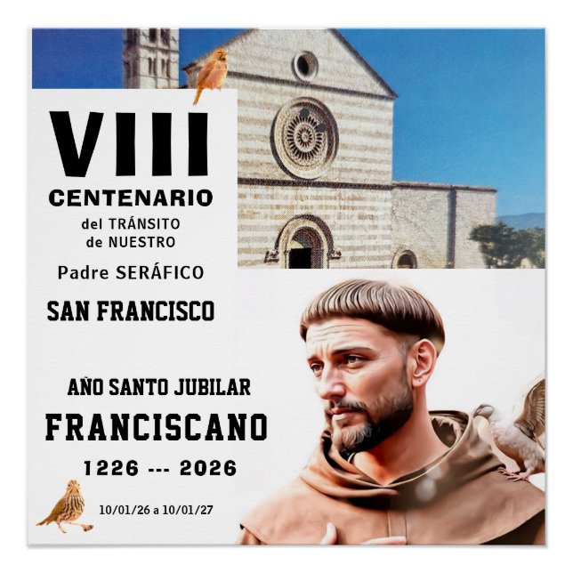 Sa  Francisco de Assisi Glossy Poster (Anverso)