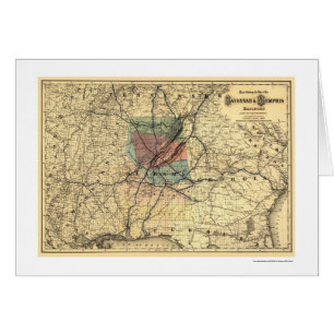 Sabana y mapa 1872 del ferrocarril de Memphis