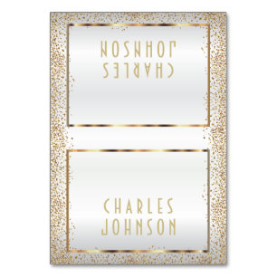 Sábanas blancas y grifos de oro - Tarjetas de plaz