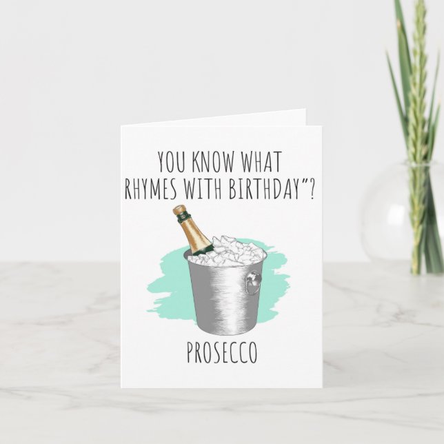Sabes Qué Tarjeta De Cumpleaños De Prosecco Puns (Anverso)
