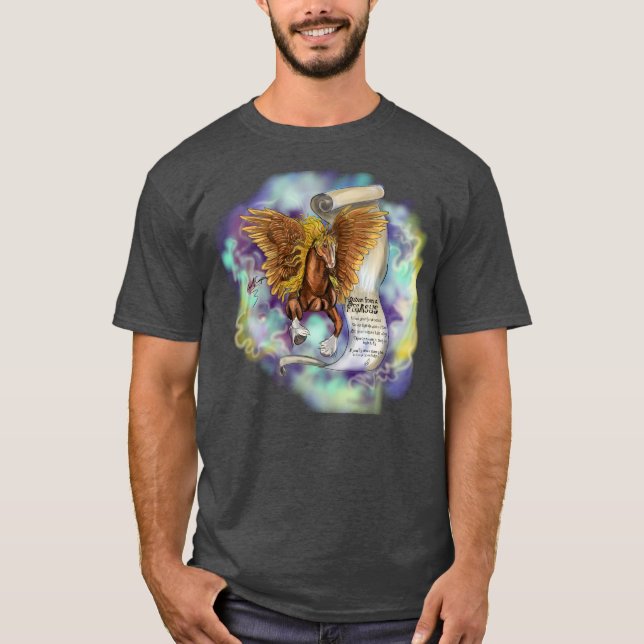 Sabiduría de un pegaso, Camiseta oscura (Anverso)