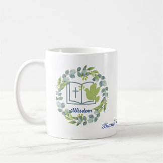 Sabiduría Personalizada Verde Gracias Copa Mug