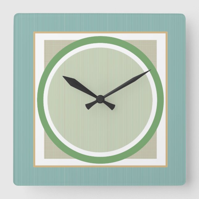 Sabio verde y reloj de pared geométrico beige (Anverso)