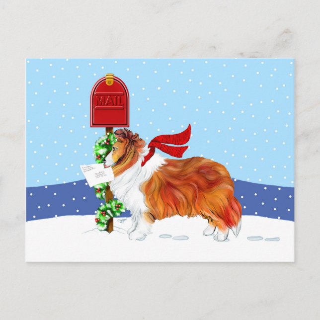Sable del correo del navidad de Sheltie (Anverso)
