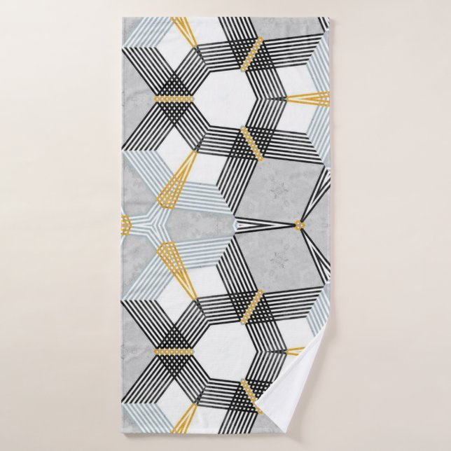 Sables geométricas cuadradas hexagonales coloreada (Toalla de baño)