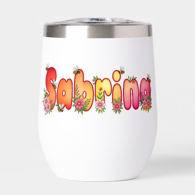 Sabrina - Floral and Bee Design Water Thumbler (Frente)