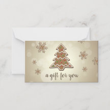 Sabrosa tarjeta de regalo de árbol de Navidad Ging