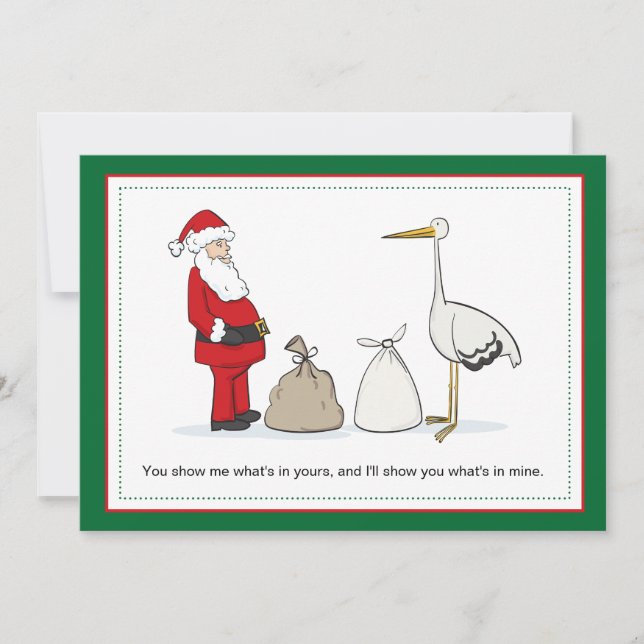 Saca Navidades de embarazo Invitación (Anverso)