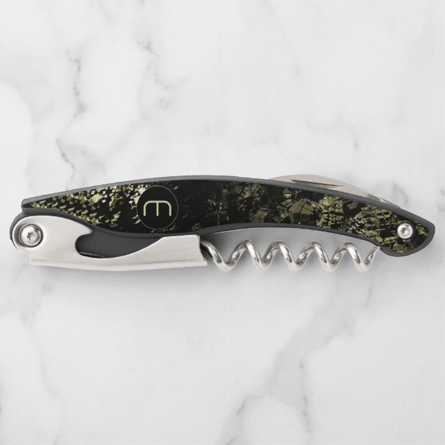 Sacacorchos 3D Fractal Mineral Geek Monograma Corkbolt (Anverso)