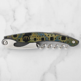 Sacacorchos 3D Fractal Sci-fi Geek Monograma Corkbolt