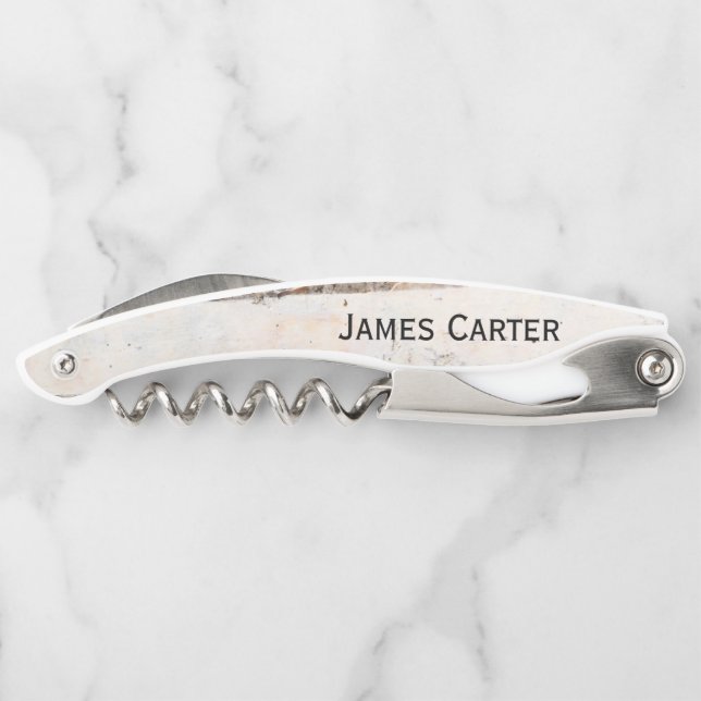 Sacacorchos Abrebotellas de vino de abedul rústico (Reverso)