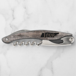 Sacacorchos AMOR TENNESSEE rústico en guión