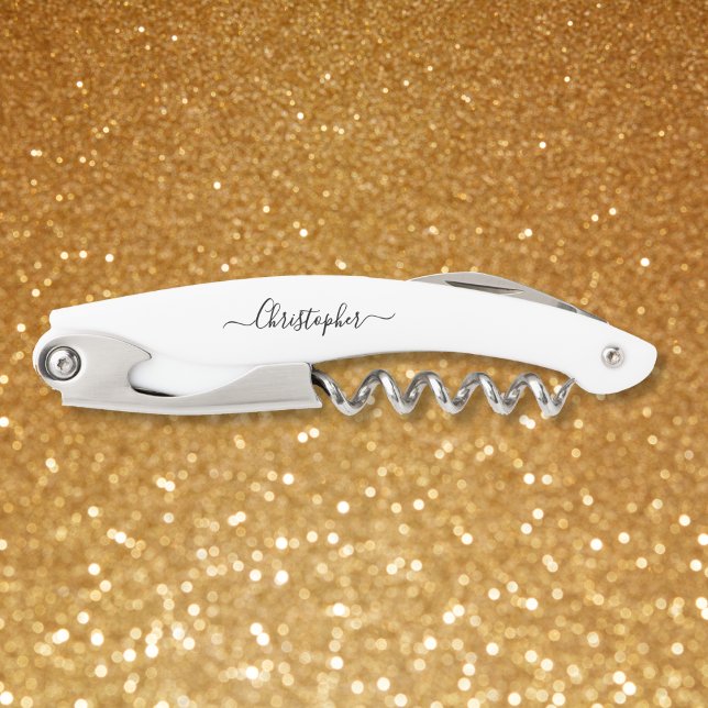 Sacacorchos Apertura de frascos de corteza de vino de monogram (Black Monogram Beer Wine Corkscrew Bottle Opener)