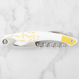 Sacacorchos Arte geométrico amarillo, fresco, moderno, de moda