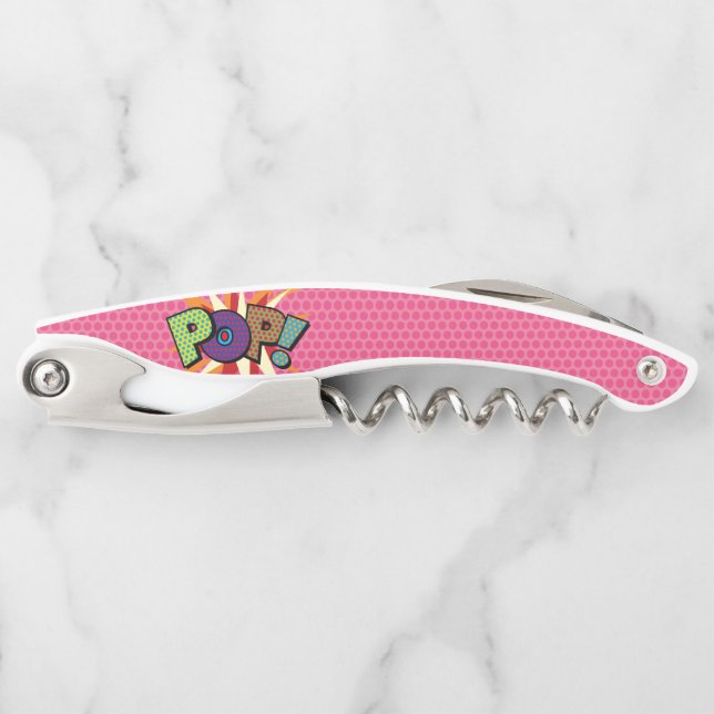 Sacacorchos Arte pop de cómics retro de diversión POP (Anverso)