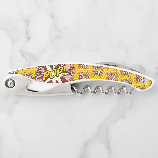 Sacacorchos Arte pop de cómics retro de diversión POP (Anverso)