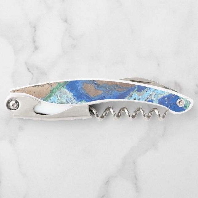 Sacacorchos Aspecto de la Piedra Azurita Malachita (Anverso)