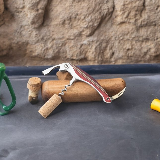 Sacacorchos Banda de tonos marrones (Corkscrew Bottle Opener)