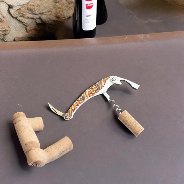 Sacacorchos Bandas diagonales multicolor (Corkscrew Bottle Opener)