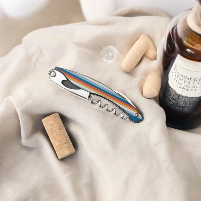 Sacacorchos Bandas uniformes azules (Corkscrew Bottle Opener)