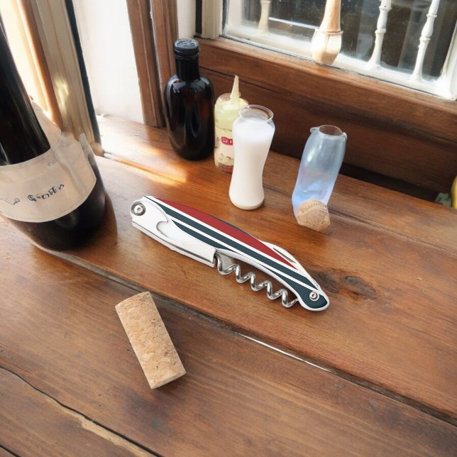 Sacacorchos Bandas uniformes rojas azules (Corkscrew Bottle Opener)