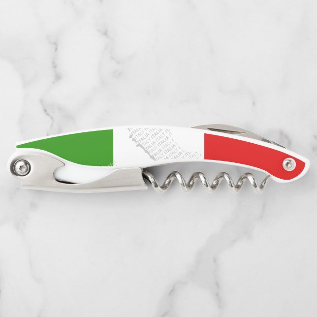 Sacacorchos Bandera de Italia (Anverso)