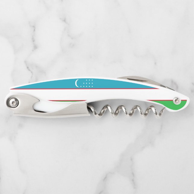 Sacacorchos Bandera de Uzbekistán (Anverso)