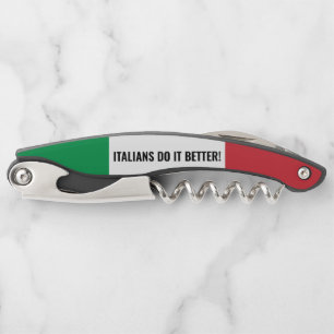 Sacacorchos Bandera italiana de Italia personalizada plegable 