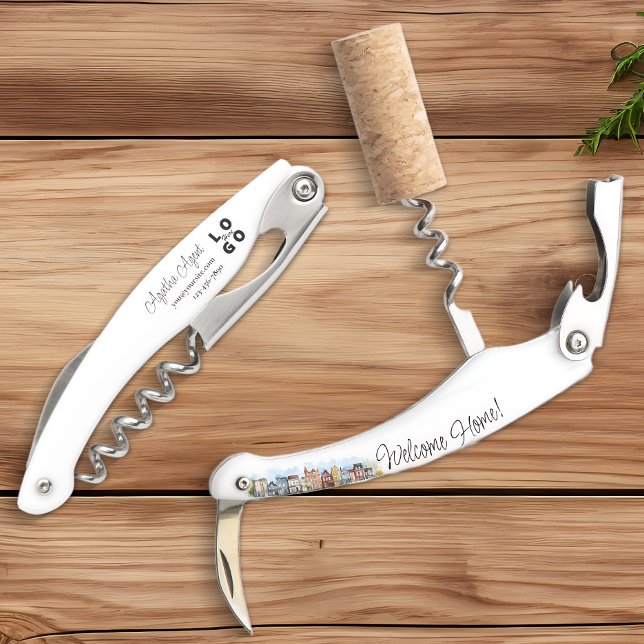 Sacacorchos Bienvenida Bienvenida Realty Nuevo regalo de hogar (Welcome Home New Home Gift, Real Estate Marketing, Waiter's Corkscrew)