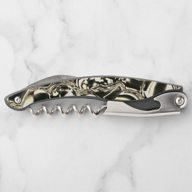 Sacacorchos Blebs de oro o burbujas de vidrio, ¿brillo? (Reverso)