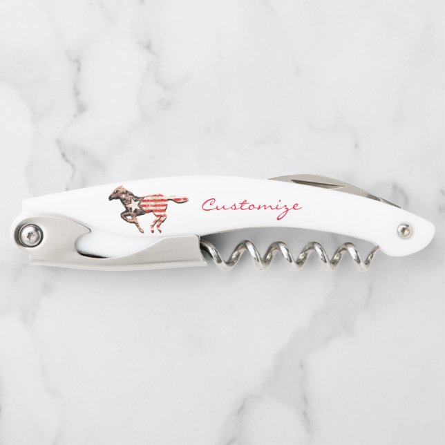 Sacacorchos Caballo de Bandera Americana Corriendo Thunder_Cov (Anverso)