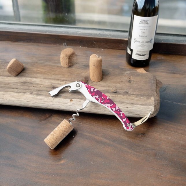 Sacacorchos Camuflaje rosa (Corkscrew Bottle Opener)
