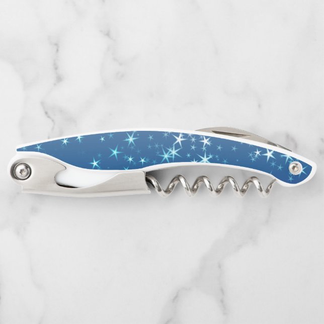 Sacacorchos Christmas Sparkles Stars Blue Sky (Anverso)