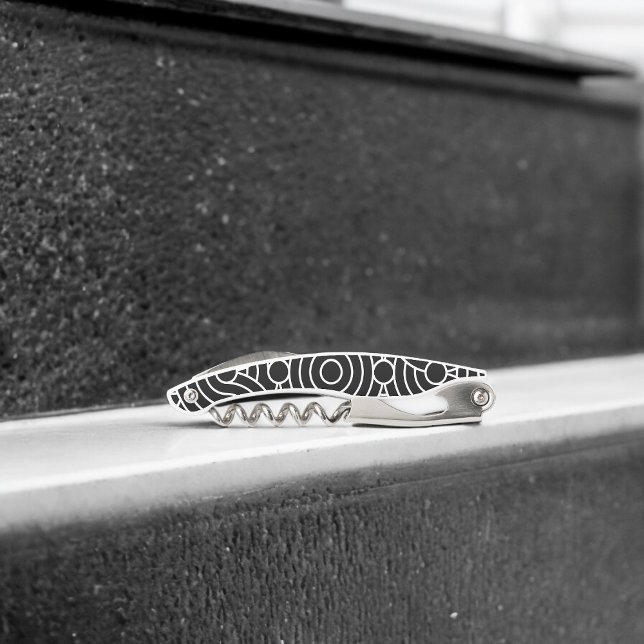 Sacacorchos Círculos geométricos sin mar (Corkscrew Bottle Opener)