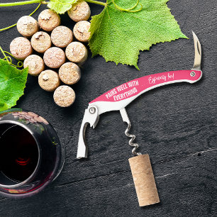 Sacacorchos Combina Bien con Todo Rosa