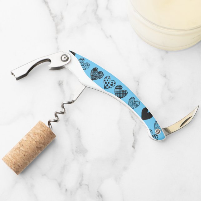 Sacacorchos Crítica de corazón negro adorable dibujando el col (Anverso)